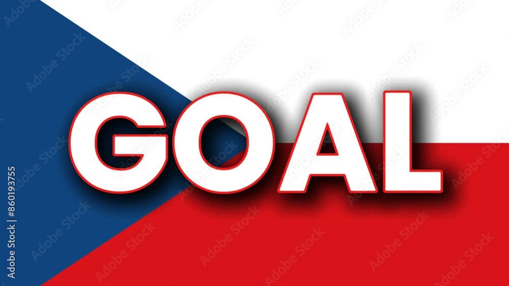 GOAL text animation with Czech Republic flag background. Seamless looping 4k video animation. GOAL text animation with Czech Republic flag background. Seamless looping 4k video animation.