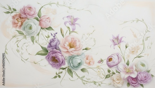 Elegant floral pattern illustration art.
