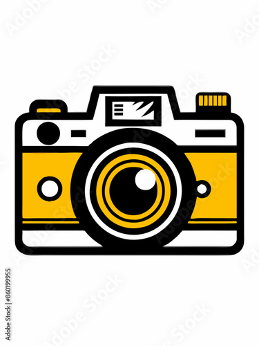 photo camera logo icon t-shirt design website and app icon vector illustrations