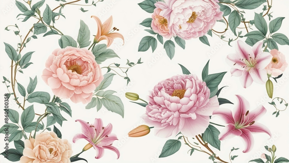 Elegant floral pattern illustration art. Elegant floral pattern illustration art.
