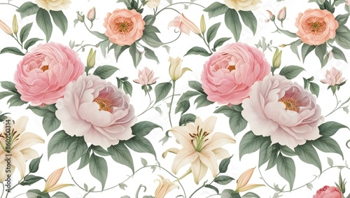 Elegant floral pattern illustration art.