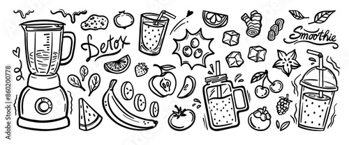 Hand drawn doodle vector set. Collection of cute hand drawn doodle.