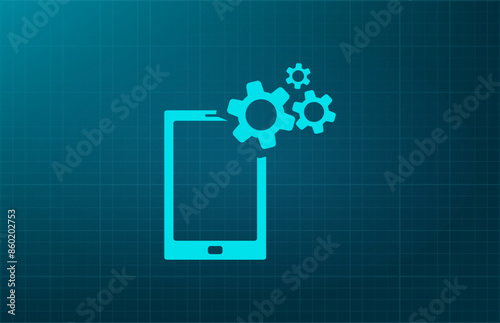 Vector illustration, blue background.