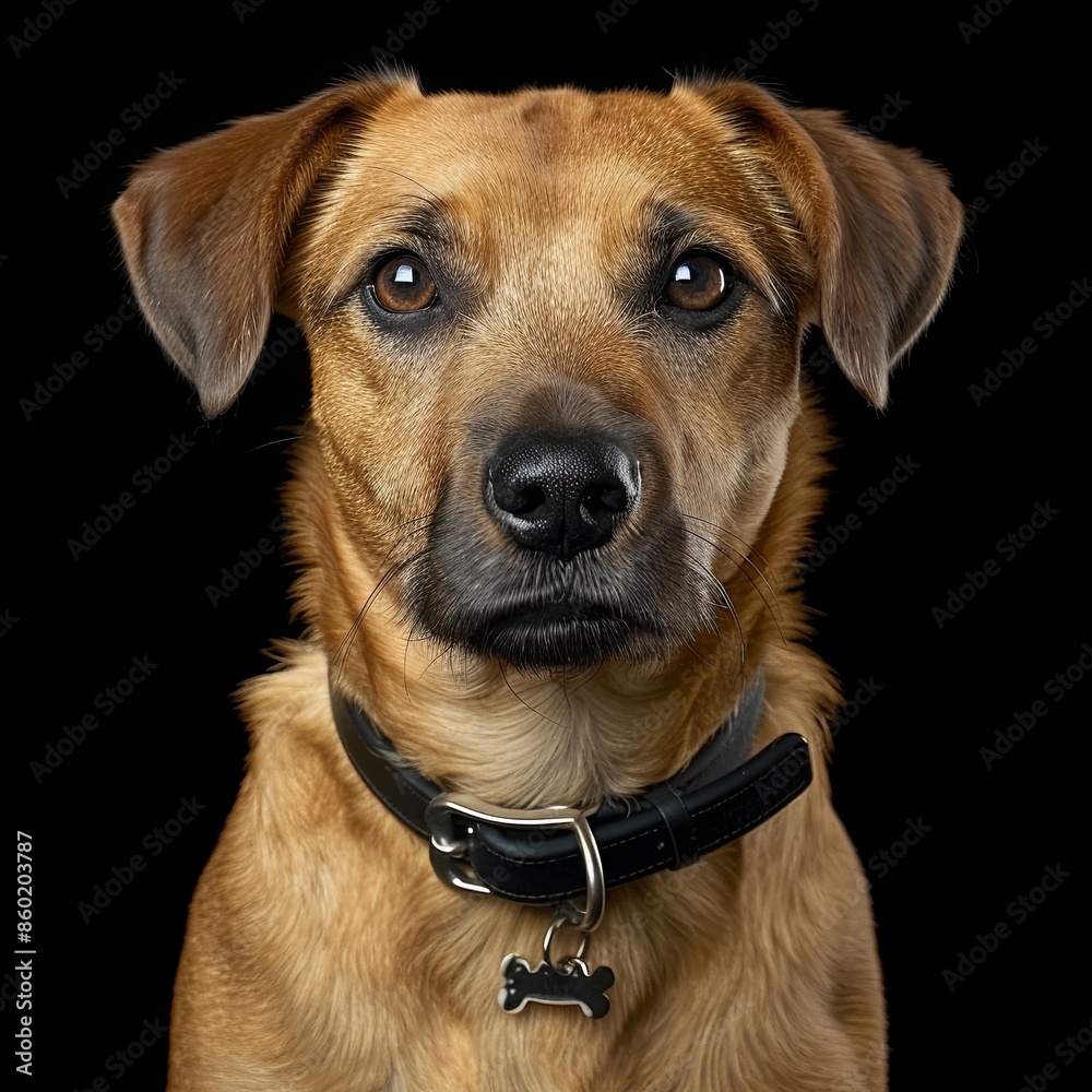 a dog with a dog collar looking at the camera a dog with a dog collar looking at the camera