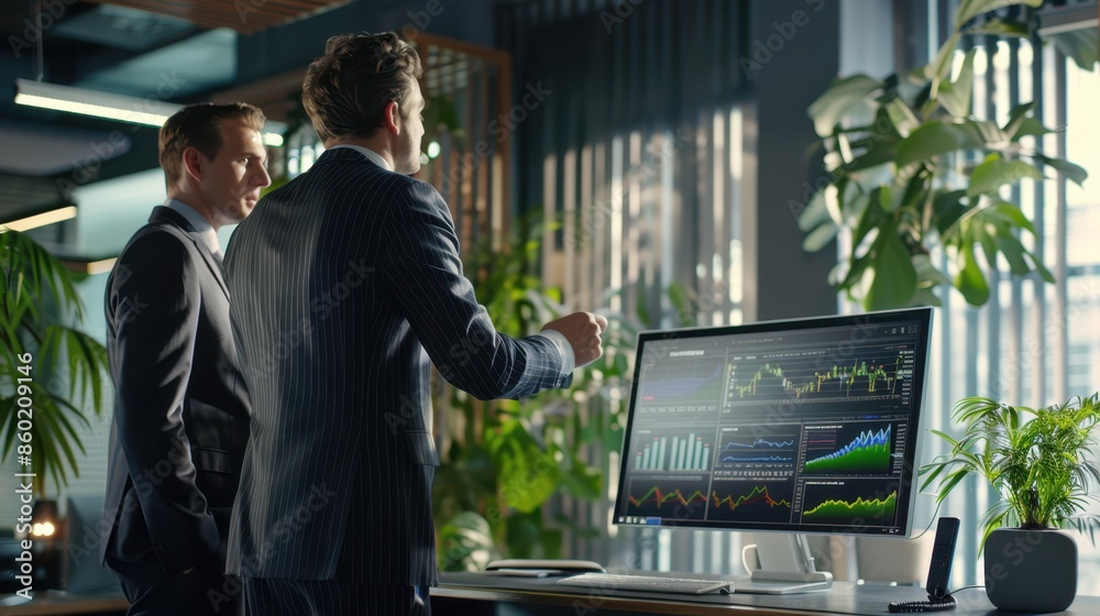 The businessmen analyzing data The businessmen analyzing data