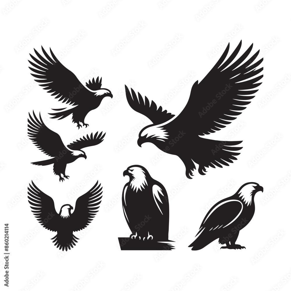Modern bald eagle silhouette for versatile designs - bald eagle illustration - minimallest bald eagle vector
Modern bald eagle silhouette for versatile designs - bald eagle illustration - minimallest bald eagle vector
