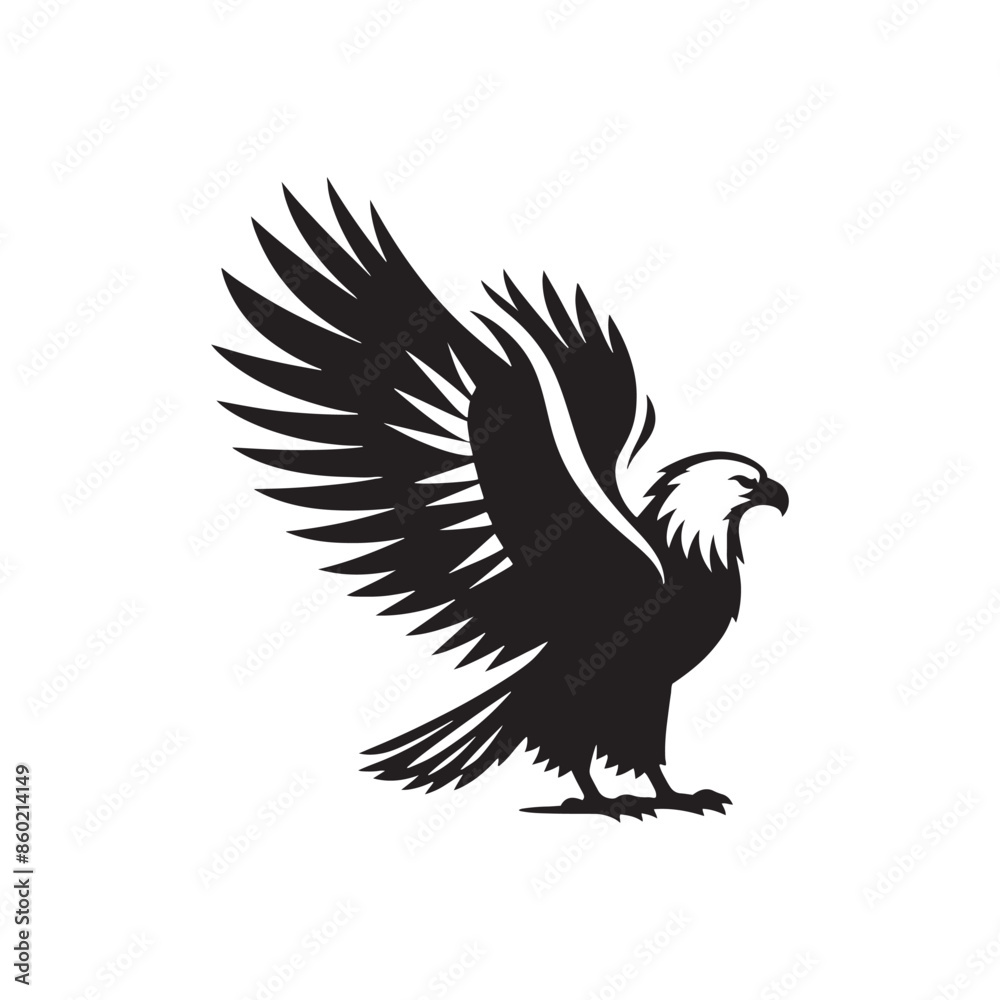 Obraz premium Elegant bald eagle silhouette for any design - bald eagle black vector