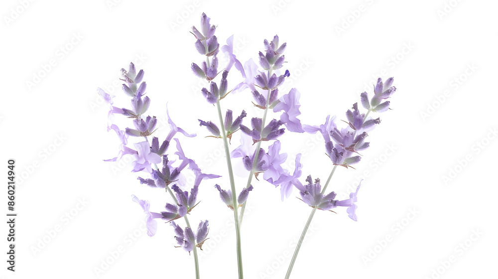 Obraz premium Lavender flowers isolated on white background : Generative AI