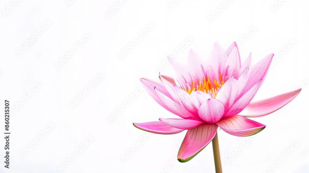 Pink water lily flower lotus and white background The lotus flower water lily is national flower for India Lotus flower is a important symbol in Asian culture : Generative AI Pink water lily flower lotus and white background The lotus flower water lily is national flower for India Lotus flower is a important symbol in Asian culture : Generative AI