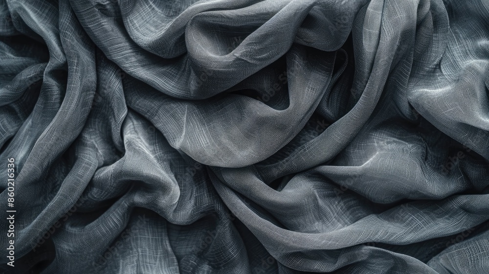 Crumpled grey fabric for artistic backdrop with space for text or design Vibrant material for wallpaper or creative projects Crumpled grey fabric for artistic backdrop with space for text or design Vibrant material for wallpaper or creative projects