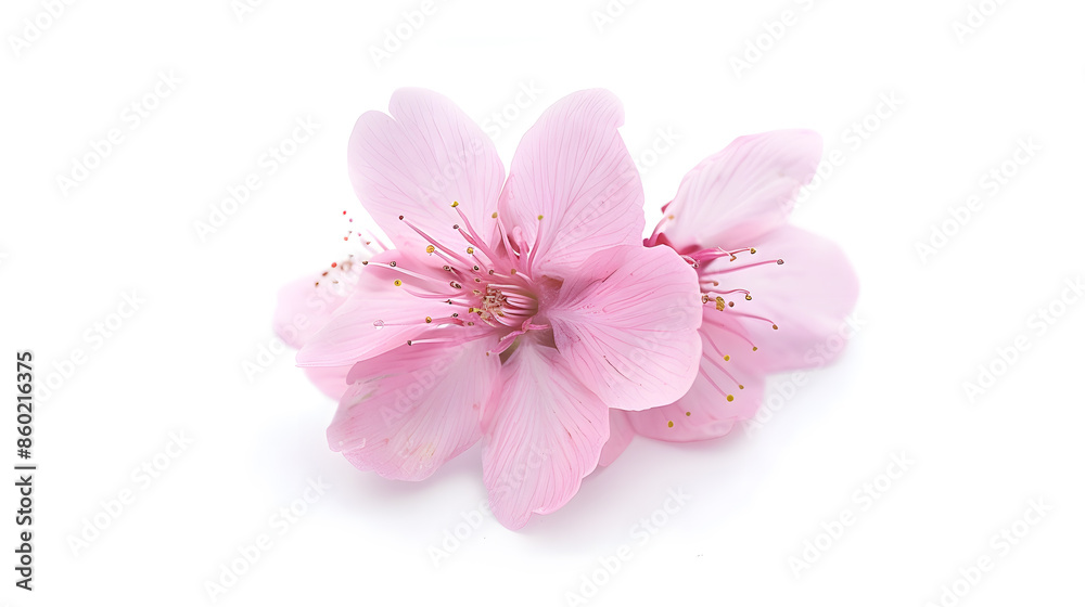 Sakura flower cherry blossom isolated on white background Shallow depth Soft toned : Generative AI Sakura flower cherry blossom isolated on white background Shallow depth Soft toned : Generative AI