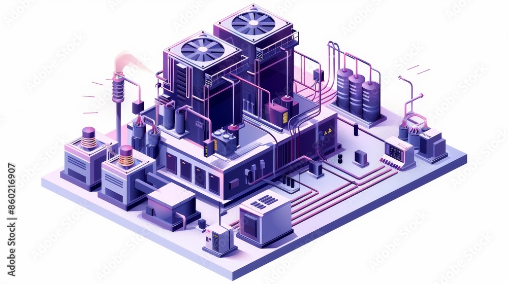 A cityscape with many buildings and factories A cityscape with many buildings and factories