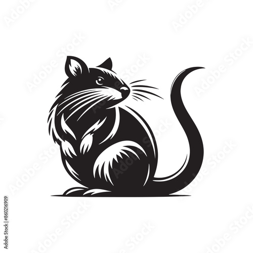 Clean bandicoot silhouette for poster artwork - bandicoot illustration - minimalistic bandicoot vector
