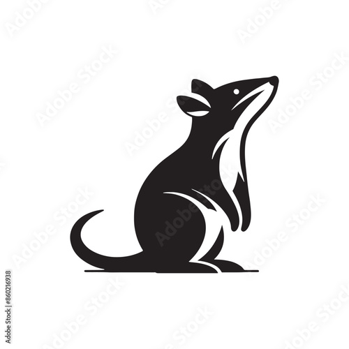 Unique bandicoot silhouette for nature-themed designs - bandicoot black vector
