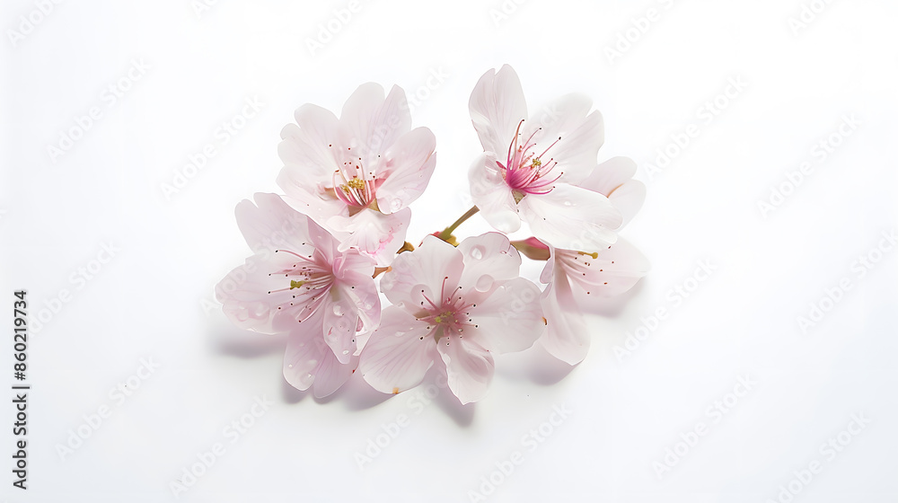 Sakura flowers isolated on white background : Generative AI Sakura flowers isolated on white background : Generative AI