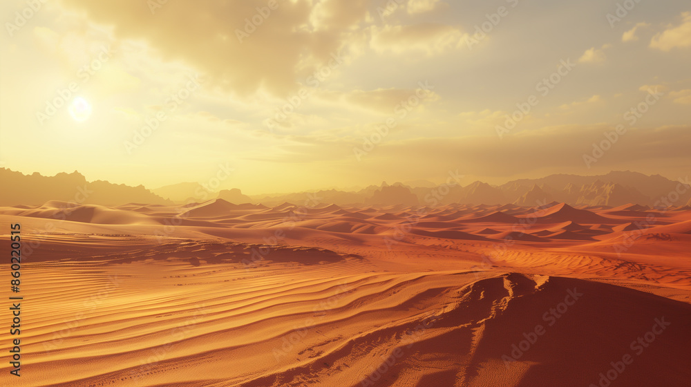 Naklejka premium Golden Dunes at Sunset