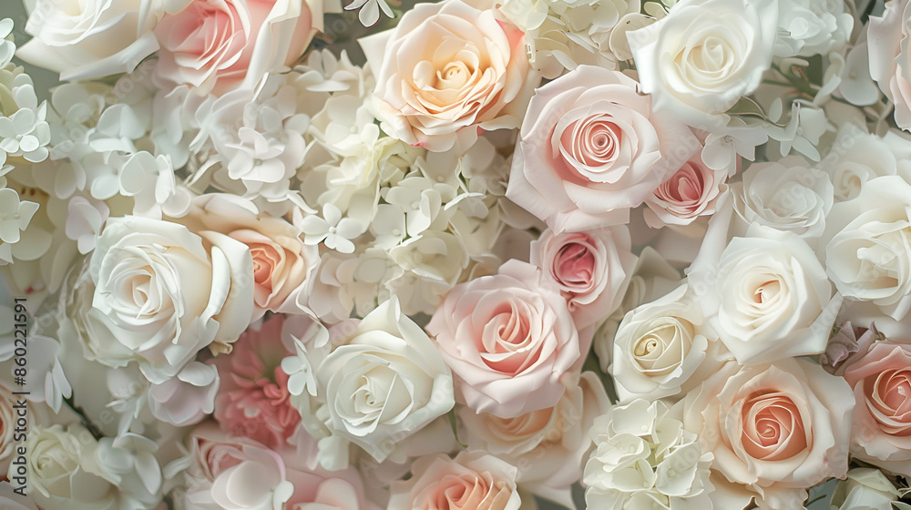 Beautiful summer flowers as background. Blossoming delicate roses on blooming flowers festive background, pastel and soft bouquet floral card, Pastel roses in various colors in a wedding arrangement Beautiful summer flowers as background. Blossoming delicate roses on blooming flowers festive background, pastel and soft bouquet floral card, Pastel roses in various colors in a wedding arrangement