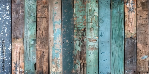 Rustic Wooden Wall with Weathered Paint © Planetz