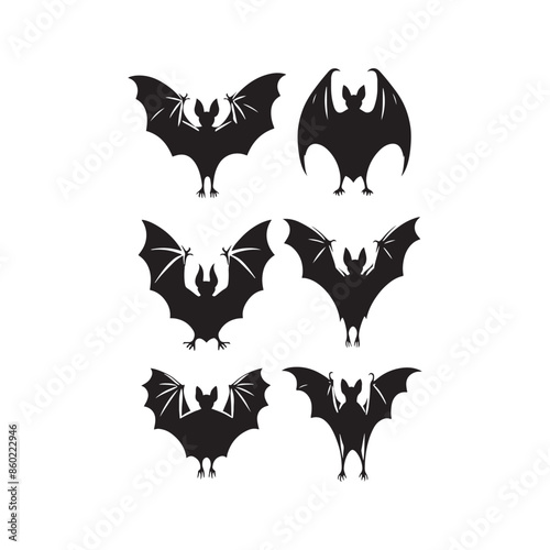 Artistic bat silhouette for clothing and apparel - bat illustration - minimalistic bat vector
