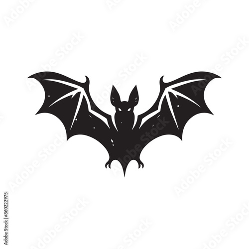Unique bat silhouette for nature-themed artworks - bat illustration - minimalistic bat vector
