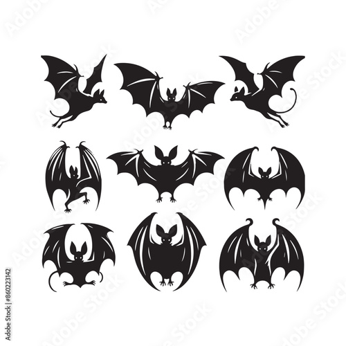 Stylish bat silhouette for artistic applications - bat illustration - minimalistic bat vector
