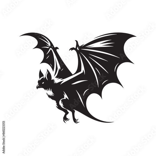 Unique bat silhouette for modern graphic design - bat black vector
