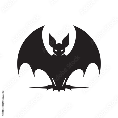 Simplified bat silhouette for versatile artistic designs - bat illustration - minimalistic bat vector
