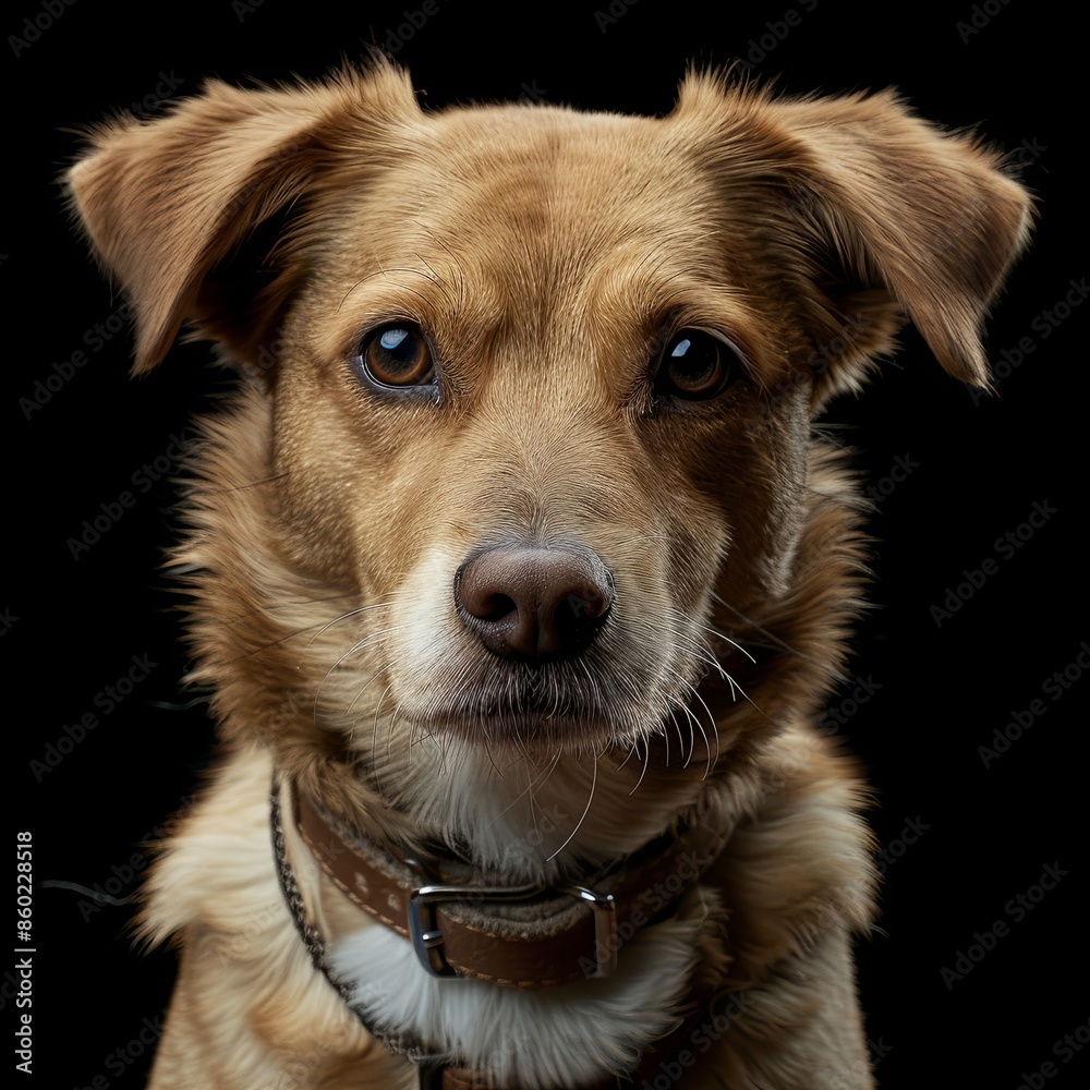 a dog portrait with a dog collar a dog portrait with a dog collar