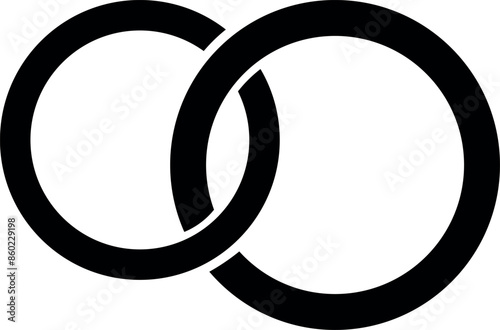 Vector black weddings ring icon on white background