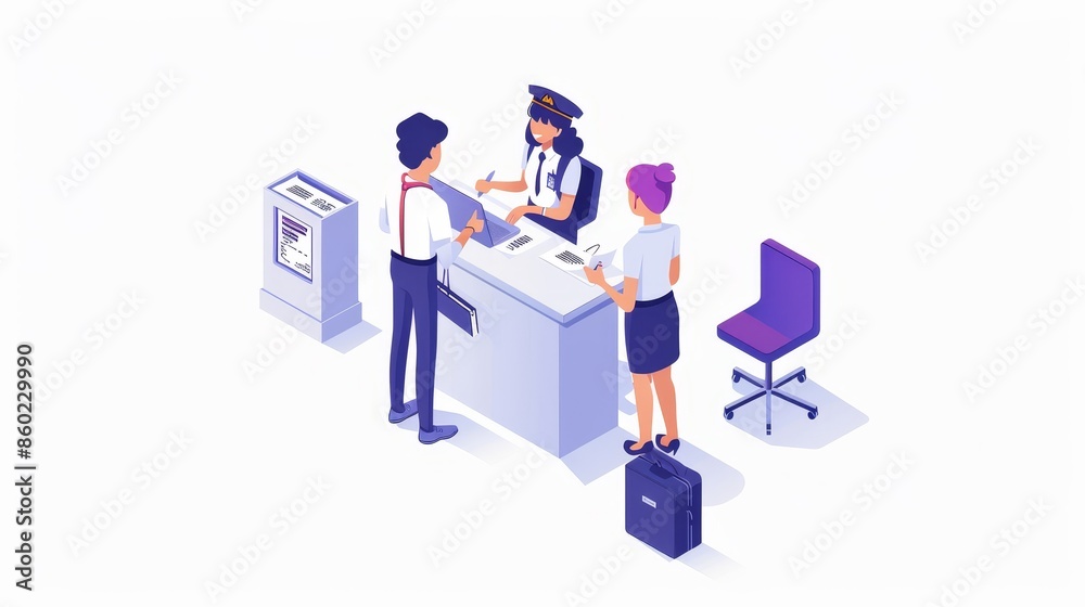 Three people are standing in front of a counter at a store Three people are standing in front of a counter at a store