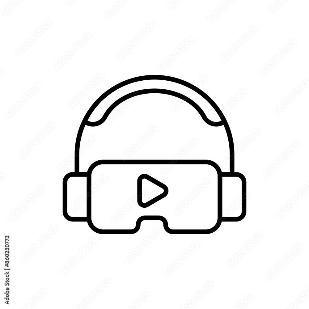Virtual video outline icons, minimalist vector illustration ,simple transparent graphic element .Isolated on white background Virtual video outline icons, minimalist vector illustration ,simple transparent graphic element .Isolated on white background