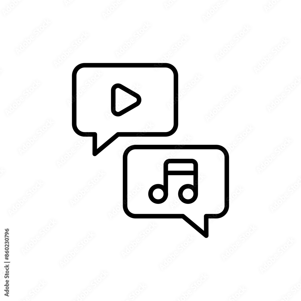 Audio visual outline icons, minimalist vector illustration ,simple transparent graphic element .Isolated on white background Audio visual outline icons, minimalist vector illustration ,simple transparent graphic element .Isolated on white background