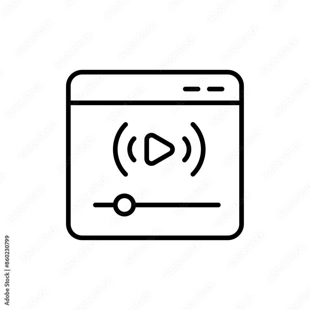 Online video outline icons, minimalist vector illustration ,simple transparent graphic element .Isolated on white background Online video outline icons, minimalist vector illustration ,simple transparent graphic element .Isolated on white background