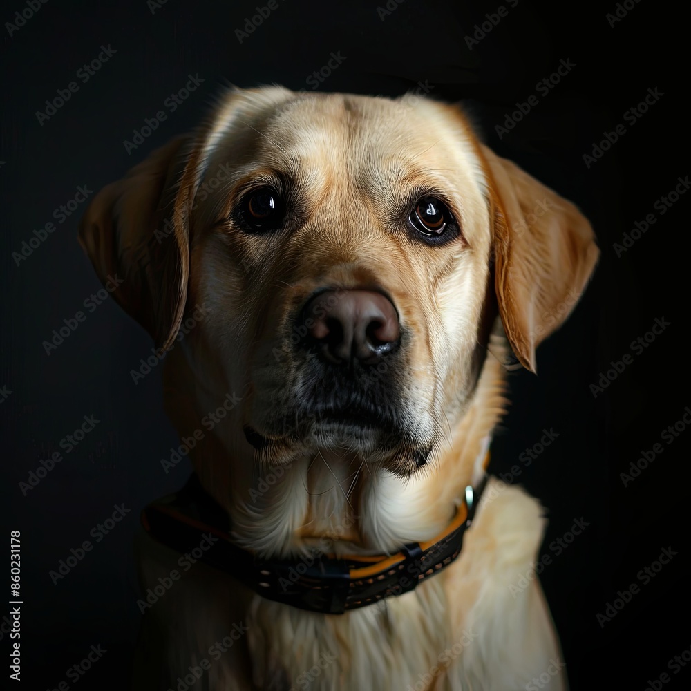 a dog portrait with a dog collar a dog portrait with a dog collar
