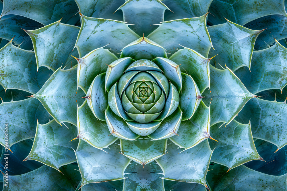 Obraz premium Kaleidoscopic succulent pattern, symmetry design, background