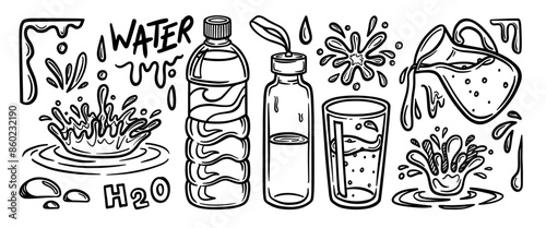 Hand drawn doodle vector set. Collection of cute hand drawn doodle.