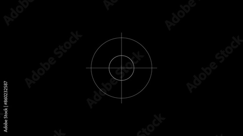 Scanning moving target shape with alpha channel White HUD Circle User interface on isolated black background