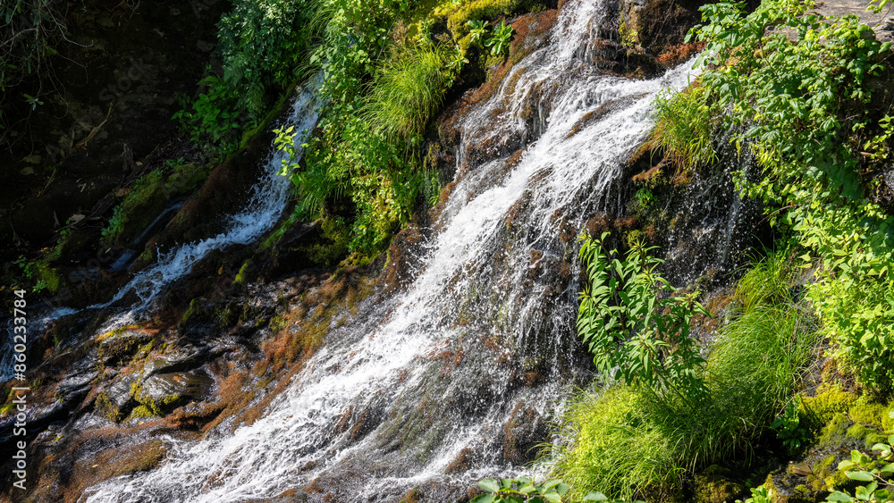 Catawba Falls cascading over rocks, surrounded by lush green vegetation in a serene natural setting. Catawba Falls cascading over rocks, surrounded by lush green vegetation in a serene natural setting.