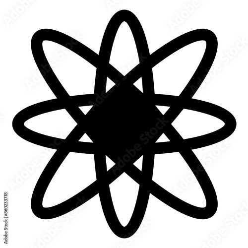 atom  glyph  icon vector illustration isolated on white background