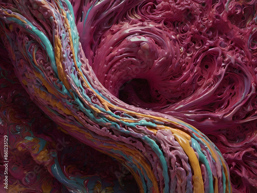  A vividly swirling  of magenta hues and psychedeli  photo