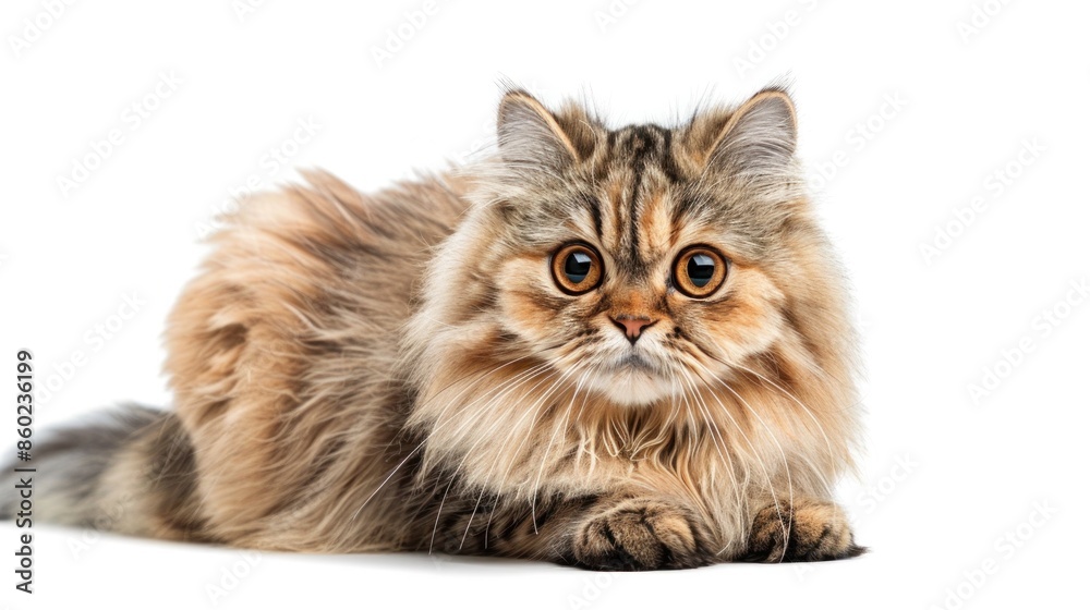 A fluffy Persian cat with big, round eyes and a luxurious coat A fluffy Persian cat with big, round eyes and a luxurious coat