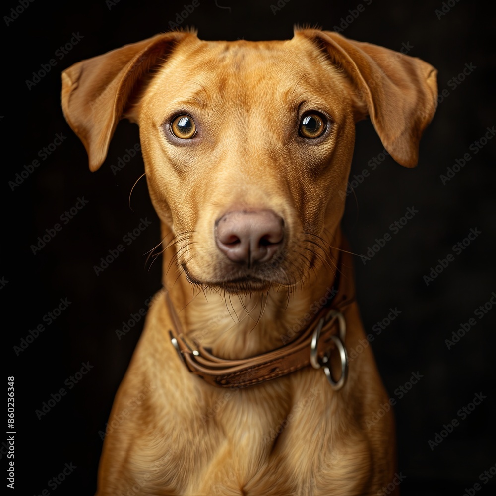a dog portrait with a dog collar a dog portrait with a dog collar