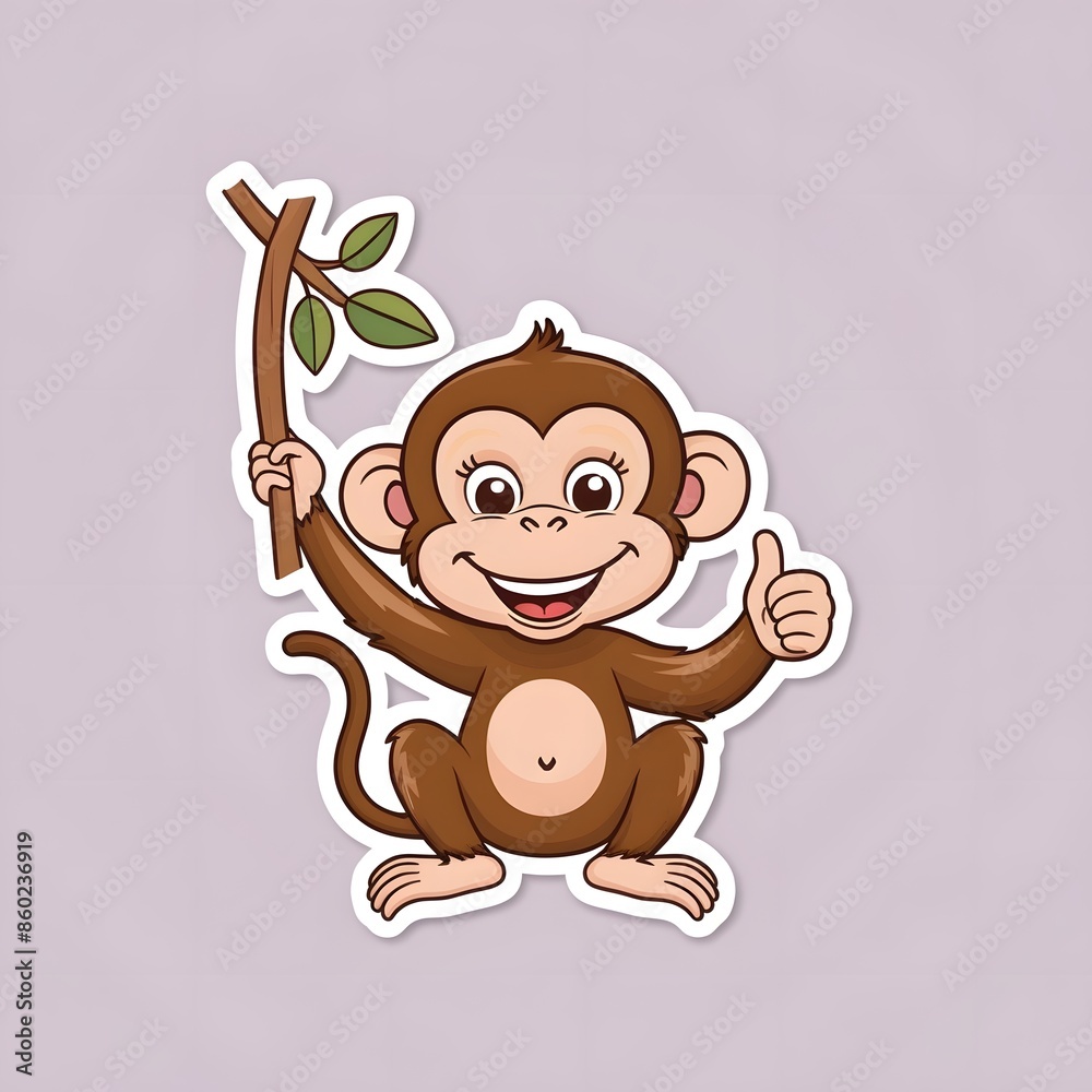 Playful Monkey 3D Sticker Cute and Expressive Fun! Playful Monkey 3D Sticker Cute and Expressive Fun!