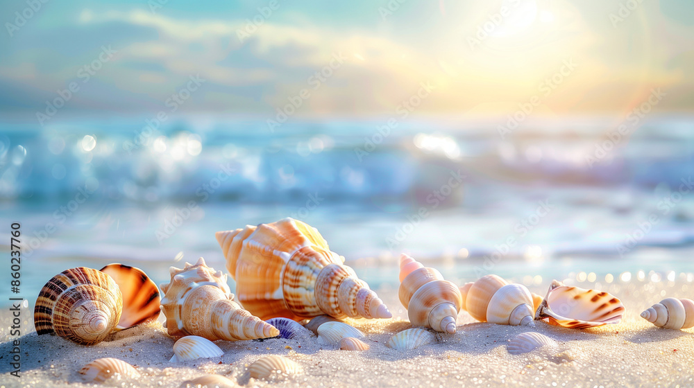 Fresh seaside seashell background wallpaper Fresh seaside seashell background wallpaper