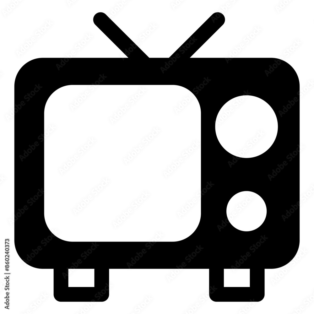 tv glyph icon vector illustration isolated on white background tv glyph icon vector illustration isolated on white background