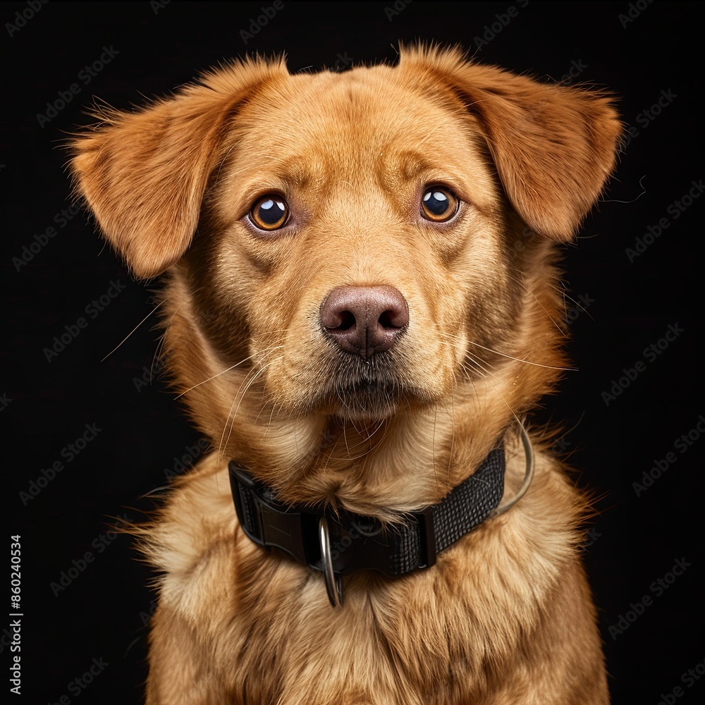 a dog portrait with a dog collar a dog portrait with a dog collar