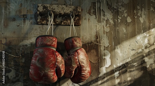 The vintage boxing gloves photo