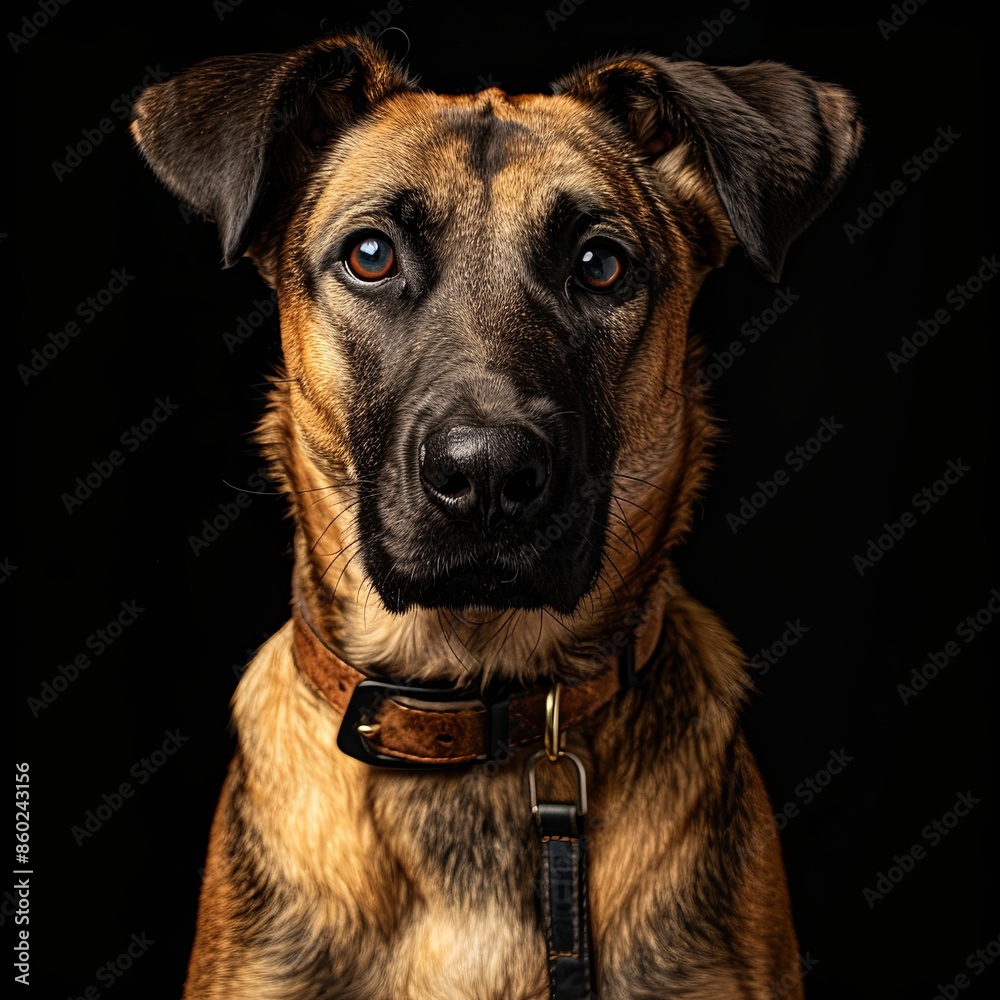 a dog portrait with a dog collar a dog portrait with a dog collar