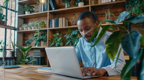 The man at the laptop photo