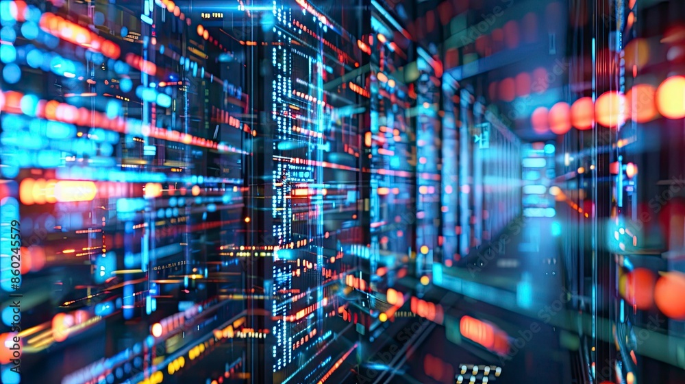 modern internet data network technology concepts 3d illustration, 3d render - generative ai modern internet data network technology concepts 3d illustration, 3d render - generative ai